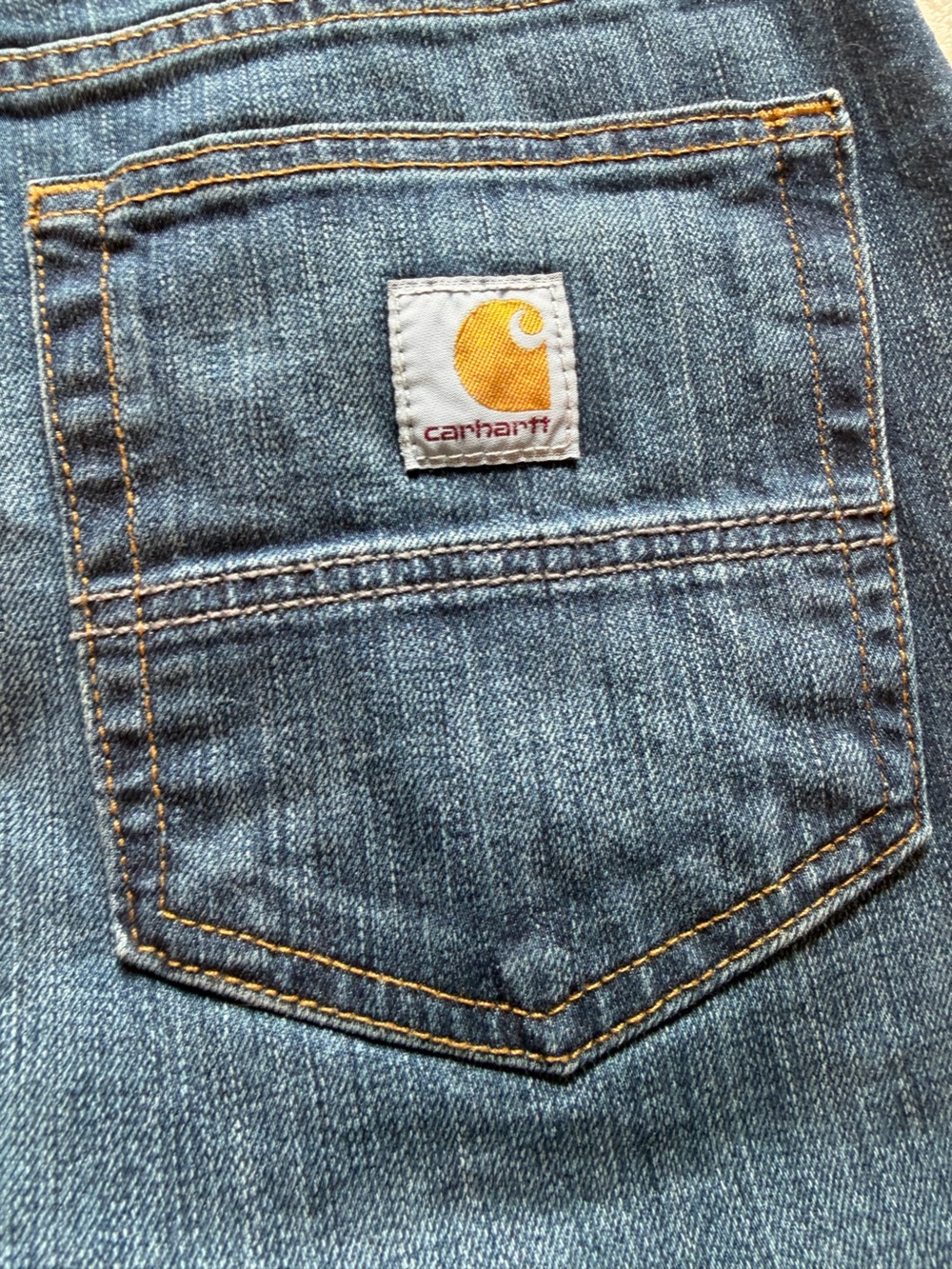 Men's Carhartt Rugged Flex Relaxed Fit Dark Blue Denim Jeans Sz 30x32 - Picture 9 of 11